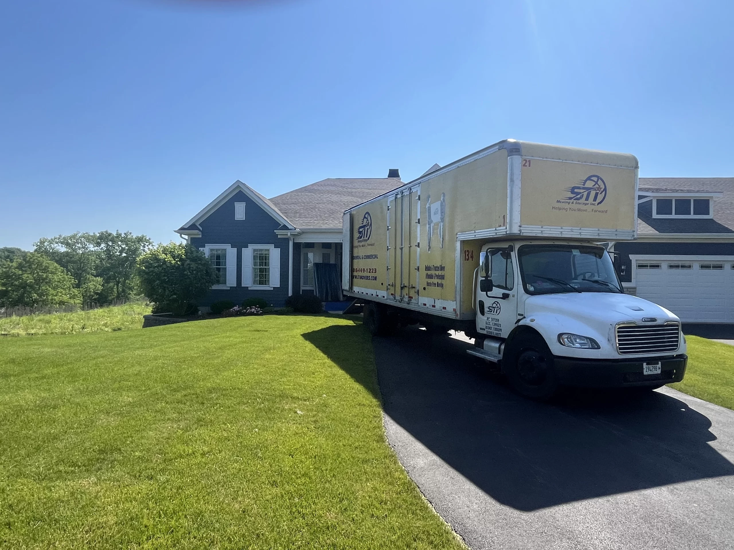 Moving truck outside Oak Lawn home