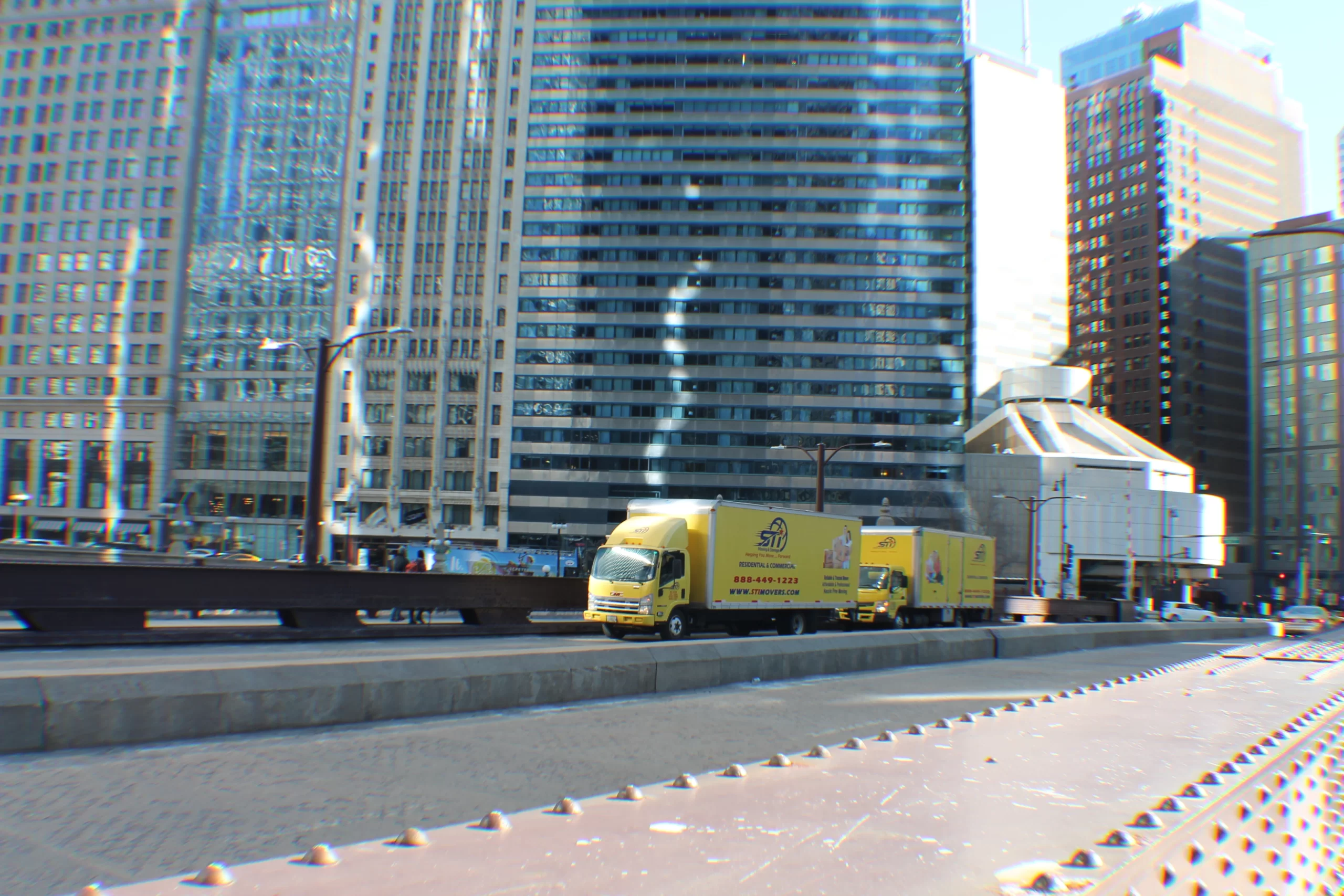 Moving truck near Grant Park in Chicago's South Loop