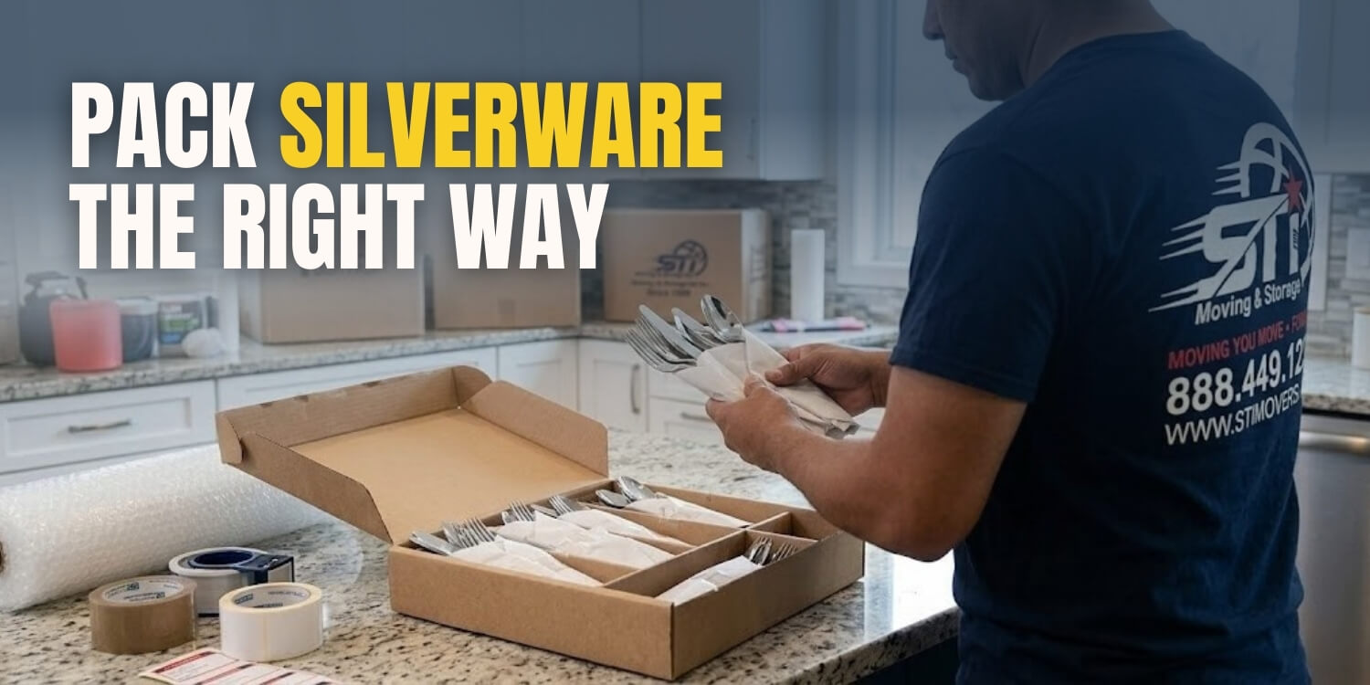 how to pack silverware for moving