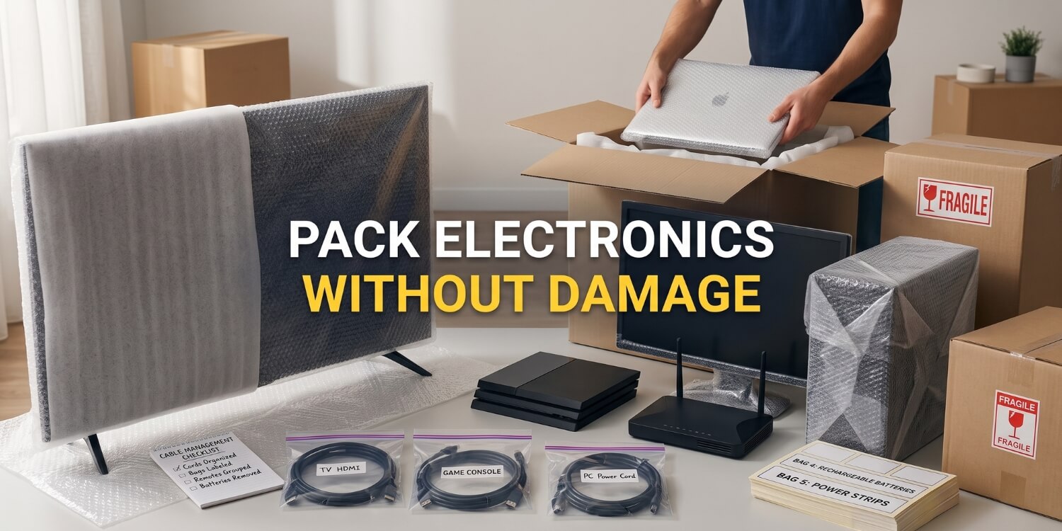 how to pack electronics for moving