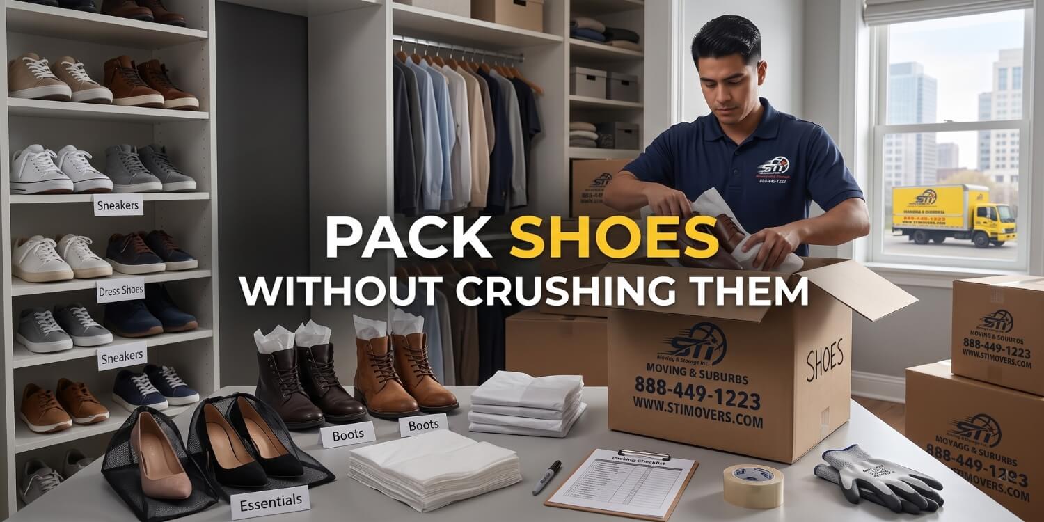 how to pack shoes for moving